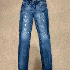 American Eagle Distressed Hi Rise Jegging